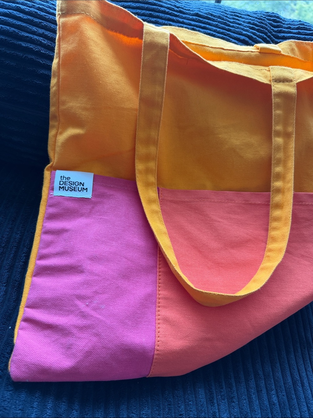 London Design Museum Colorblock Canvas Tote Bag - Yellow, Pink, Orange